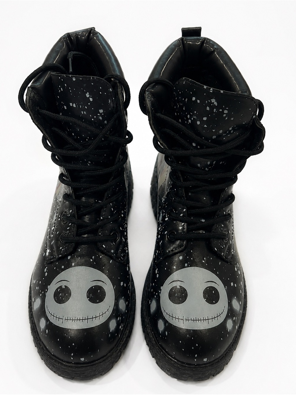 Jack Skellington Women's Black Lace Up Lined Combat Boots Synthetic Size 5.5-6
